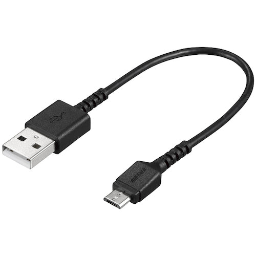 BAFFALO USB2.0 A to microB 고무 부시 슬림 케이블 1.0m 블랙 BU2AMBS10BK 1개