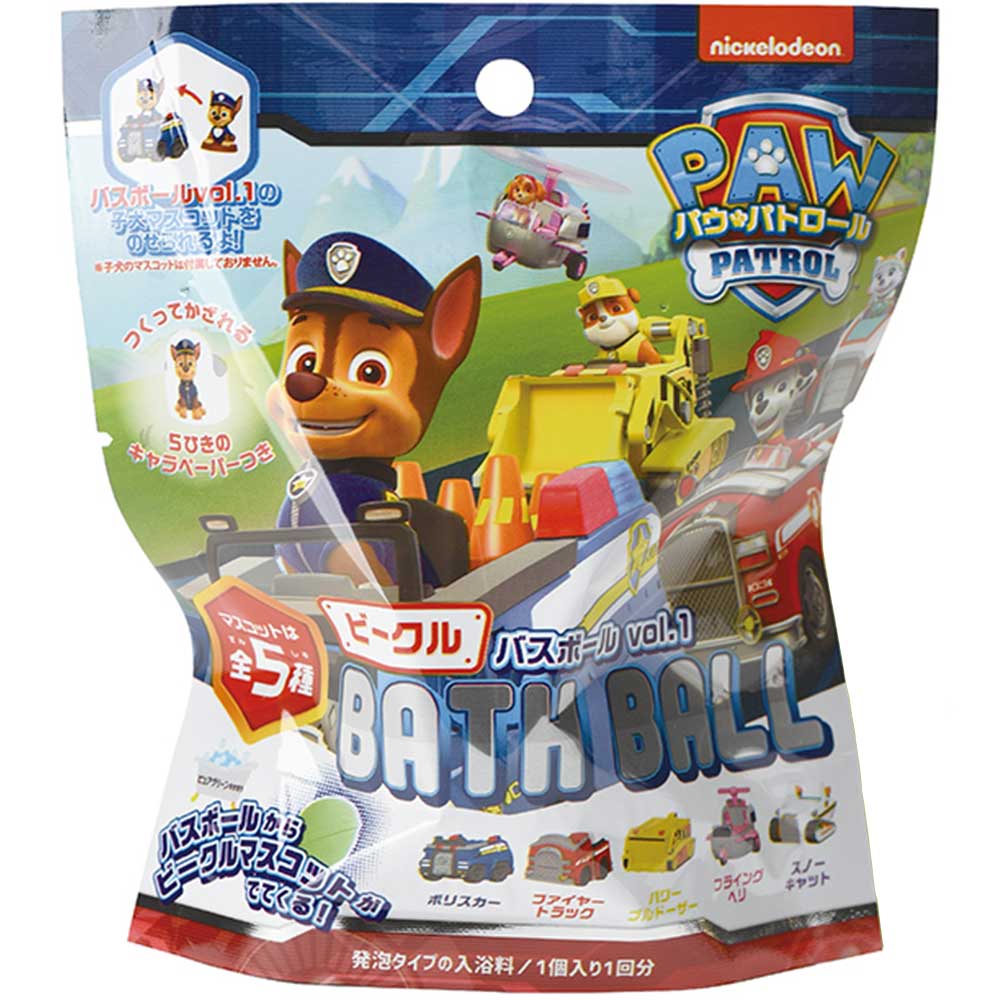 Paw Patrol Vehicle Bath Ball Vol.1 Pure Green Scent 70g 1 serving 1 piece