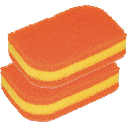 3M 스카치 브라이트 TM 항균 우레탄 스폰지 휨(리프형/3층) 2개 팩(오렌지) SS72KE-2PW 1 PK