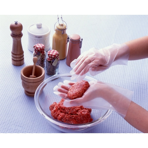 SHOWA 폴리에틸렌 일회용 장갑 나이스 핸드 깨끗한 손잡이 글로브 안 엠보싱 100장입 S사이즈