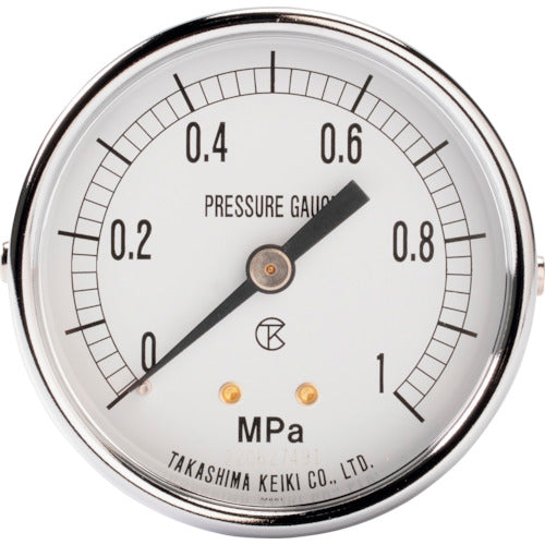 Takashima General Pressure Gauge (D-frame embedded type, rimless, φ60) Pressure range 0.0 to 10 MPa R1/4 [1018210] 1018210 1 pc