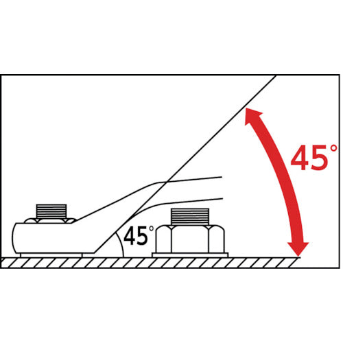 ＴＯＮＥ　両口ロングめがねレンチ（４５°）　対辺寸法５．５×７ｍｍ　全長１５１ｍｍ　M45-5.507　1 丁