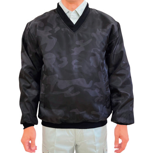 TEAGLES 14695 V 넥 안솜 퀼트 야케 블랙 위장 L 14695 CAMO L 1 착용