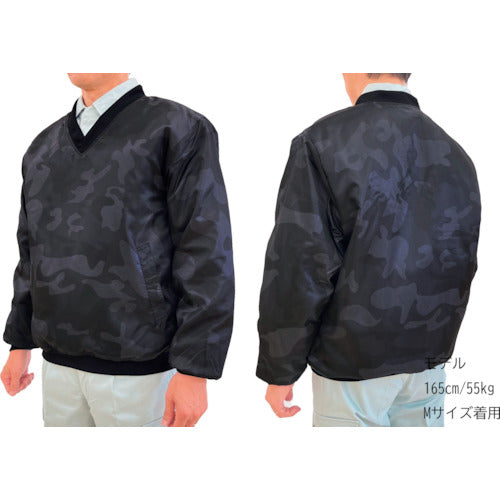 ＴＥＡＧＬＥＳ　１４６９５　Ｖネック中綿キルトヤッケ　ブラック迷彩Ｌ　14695 CAMO L　1 着