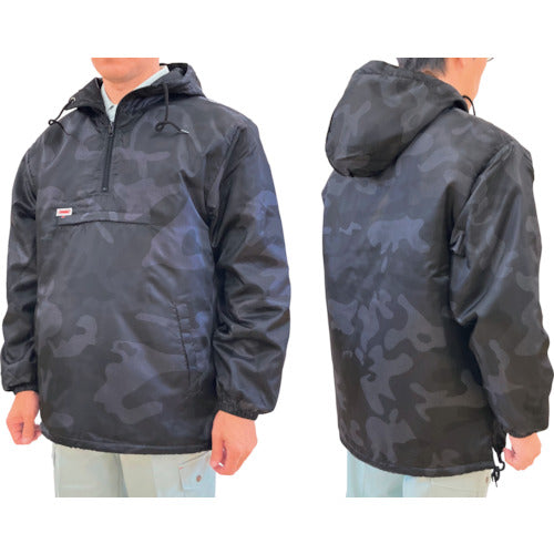 ＴＥＡＧＬＥＳ　１７３５５　フード付き中綿キルトかぶりヤッケ　ブラック迷彩Ｌ　17355 CAMO L　1 枚