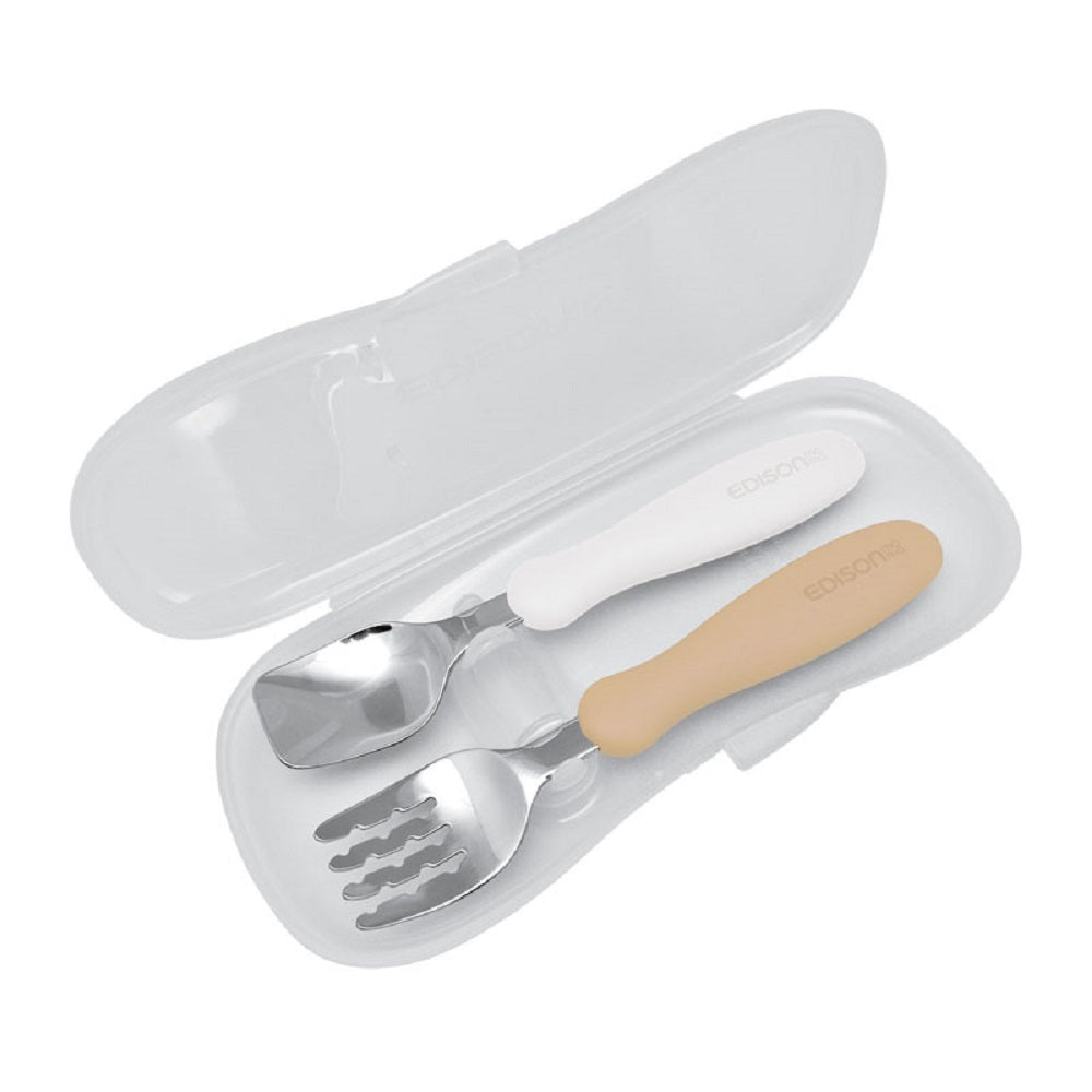 エジソンママのフォーク＆スプーン ケース付 ミルク＆ポテト 1 個