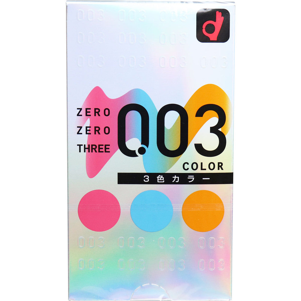 [メーカー欠品]オカモト ゼロゼロスリー003コンドーム 3色カラー 12個入 1 個