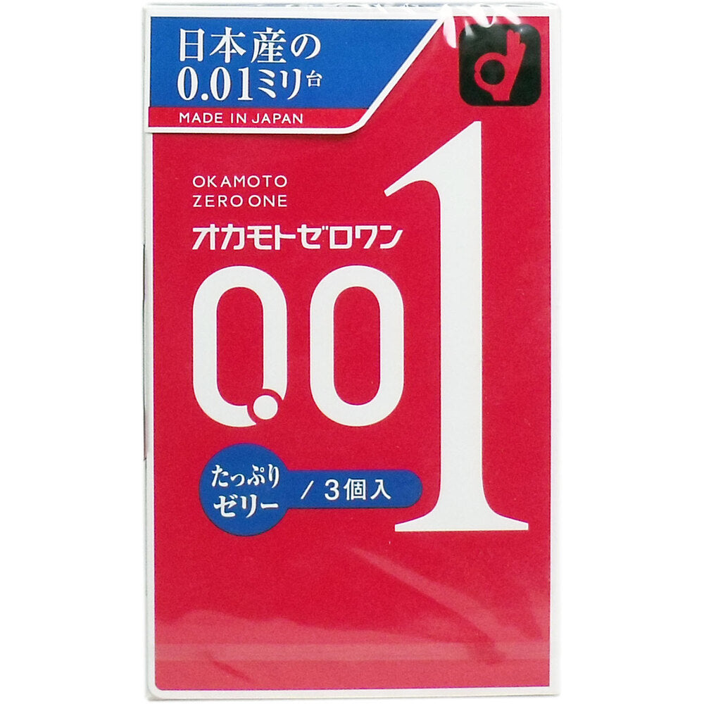 [メーカー欠品]オカモトゼロワン 0.01ミリ コンドーム たっぷりゼリー 3個入 1 個