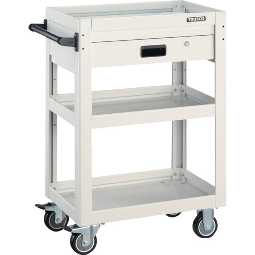 TRUSCO 툴 왜건 돌고래 600×400 1단 인출 우레탄 캐스터 화이트 DLWS-963VU-W 1대