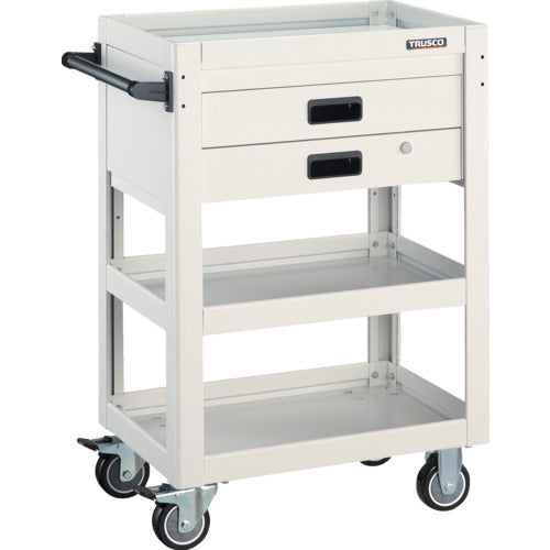 TRUSCO 툴 왜건 돌고래 600×400 2단 인출 우레탄 캐스터 화이트 DLWS-963XU-W 1대