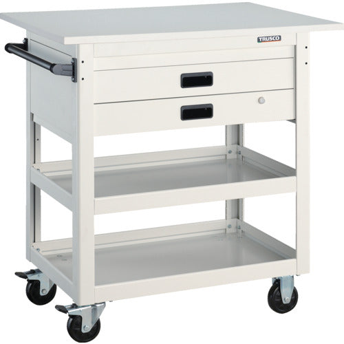 TRUSCO Tool Wagon Dolphin with Top 900 x 600 2 Drawers White DLWS-973TX-W 1 Unit