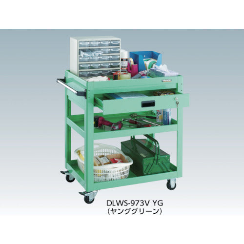 TRUSCO Tool Wagon Dolphin with Top 900 x 600 2 Drawers White DLWS-973TX-W 1 Unit