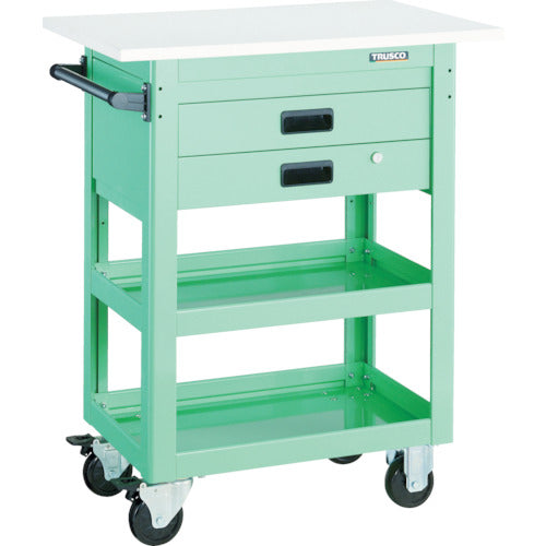 TRUSCO Tool Wagon Dolphin with Top 900 x 600 2 Drawers Young Green DLWS-973TX-YG 1 Unit