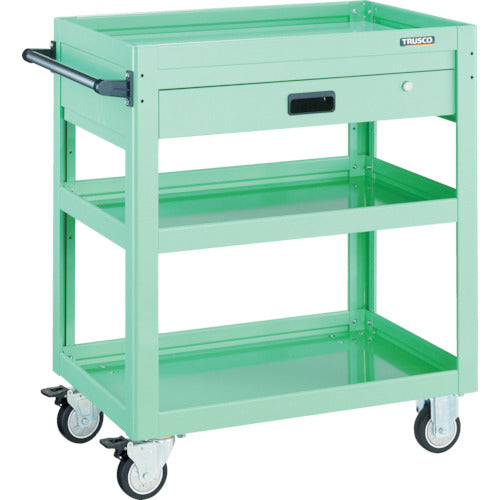 TRUSCO Tool Wagon Dolphin 750 x 500 1 Drawer Urethane Casters White DLWS-973VU-W 1 Unit