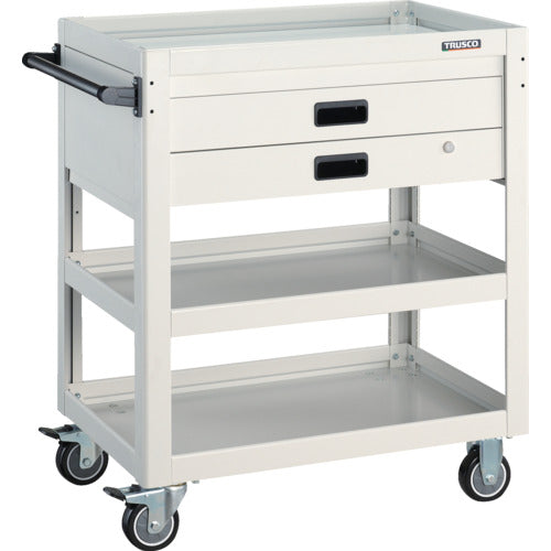 TRUSCO Tool Wagon Dolphin 750 x 500 2-drawer Urethane Casters White DLWS-973XU-W 1 unit