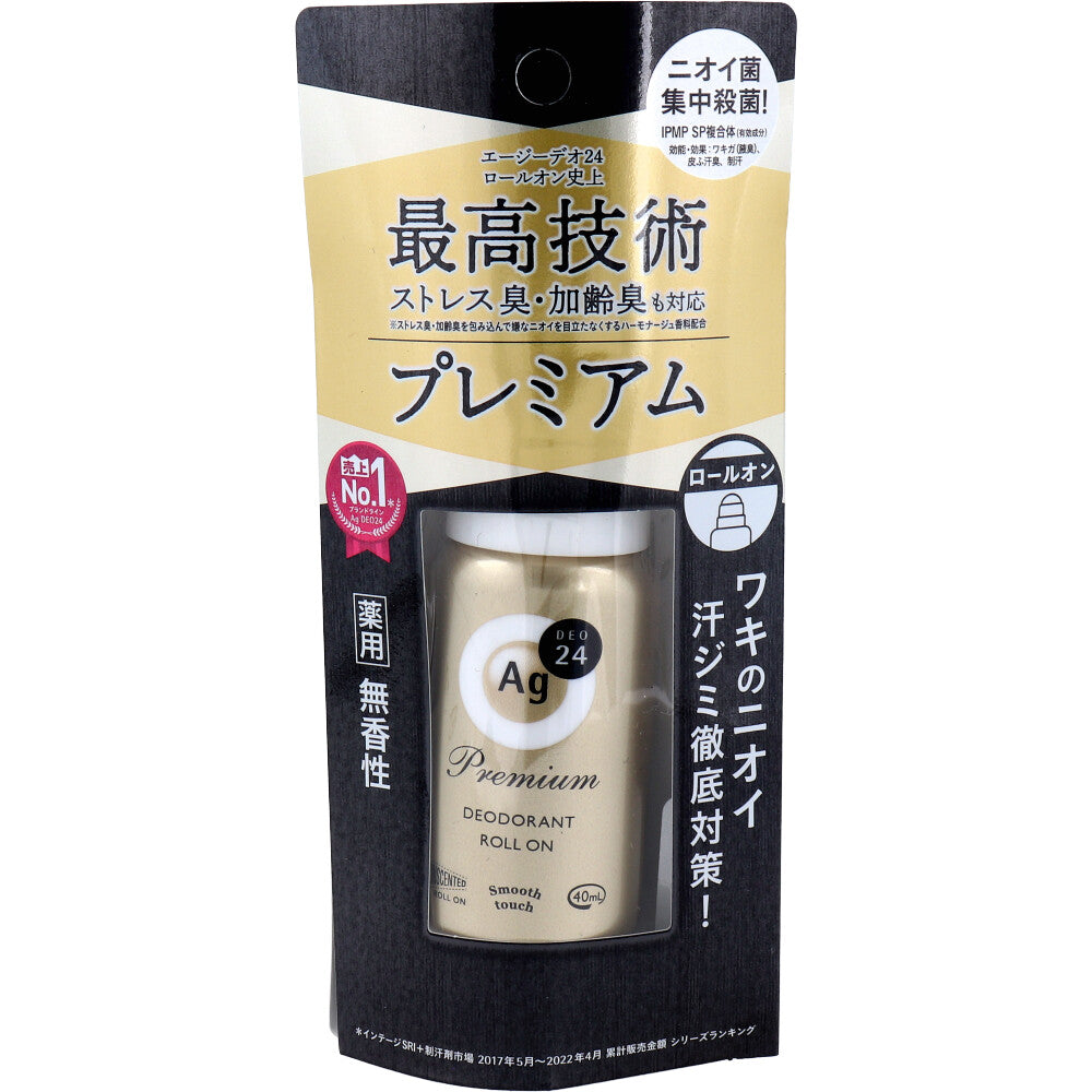 [メーカー欠品]エージーデオ24 プレミアムデオドラントロールオン 無香性 40mL 1 個