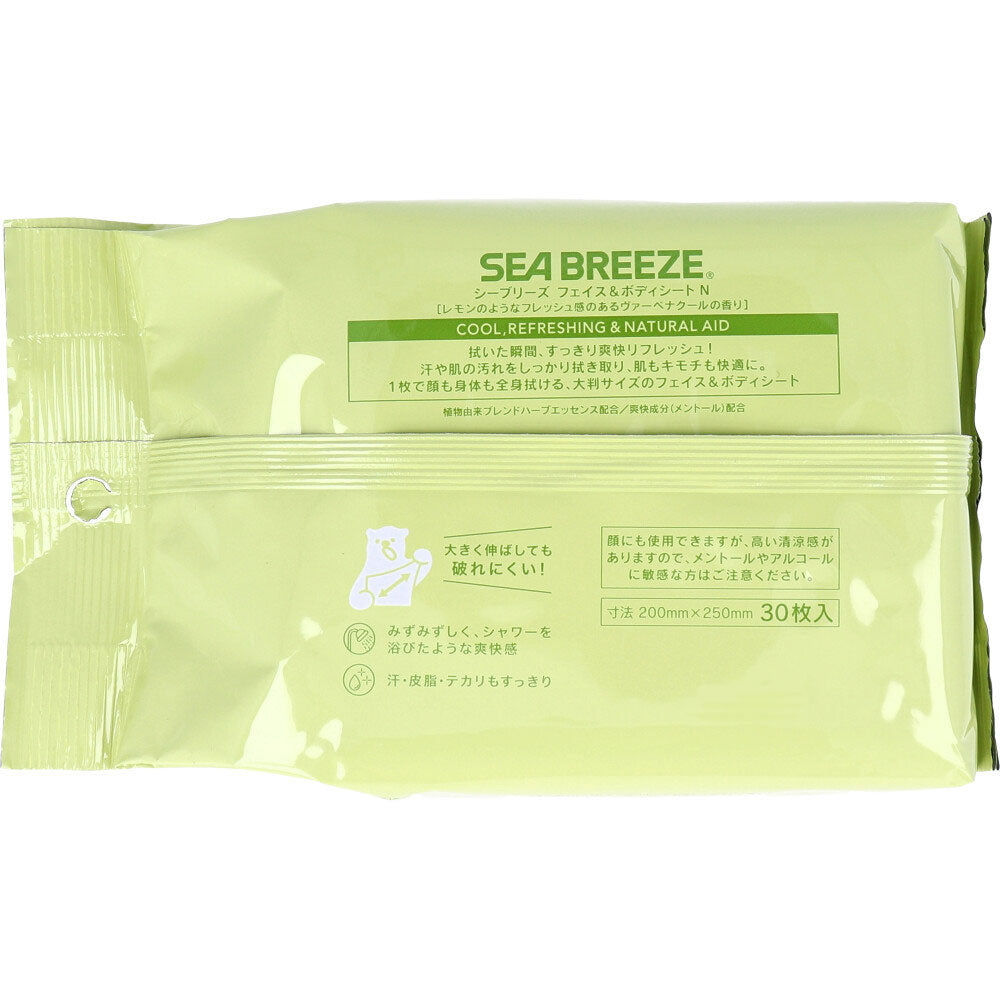 씨브리즈 페이스 &amp; 바디 시트 N 버베나 쿨 30장입 1개
