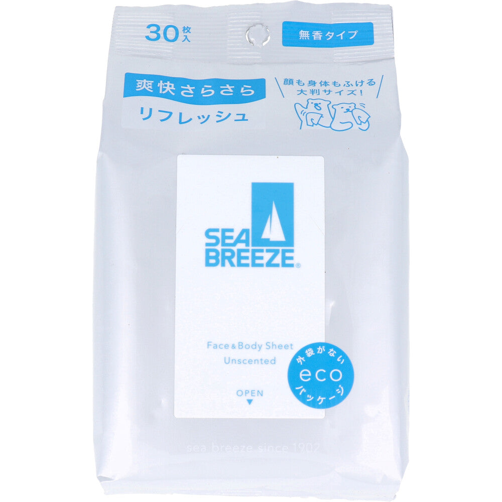 Sea Breeze Face &amp; Body Sheet N Fragrance-free 30 sheets 1 piece