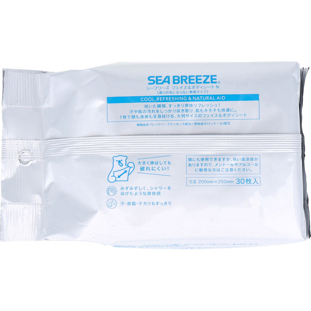 Sea Breeze Face &amp; Body Sheet N Fragrance-free 30 sheets 1 piece
