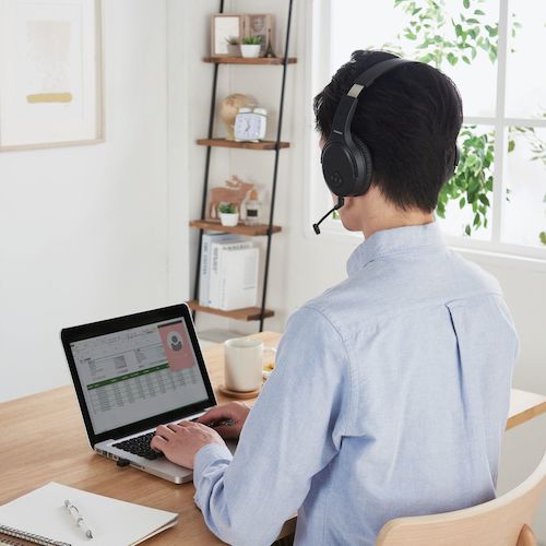 ELECOM Wireless Headset 2.4GHz Wireless Over-the-Head with Microphone Arm Binaural Black HS-HPW01BK 1 pc