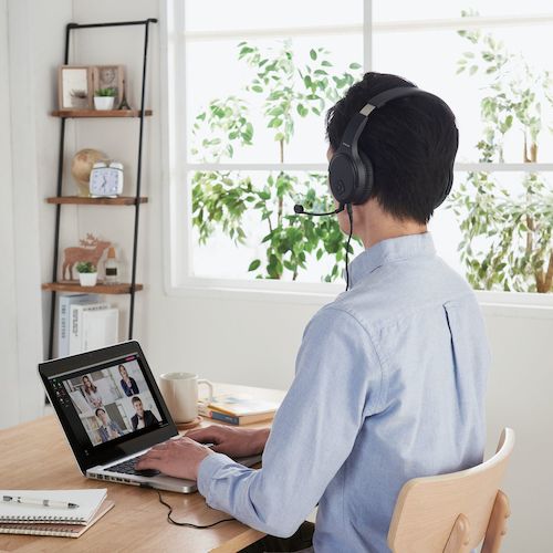 ELECOM Wireless Headset 2.4GHz Wireless Over-the-Head with Microphone Arm Binaural Black HS-HPW01BK 1 pc