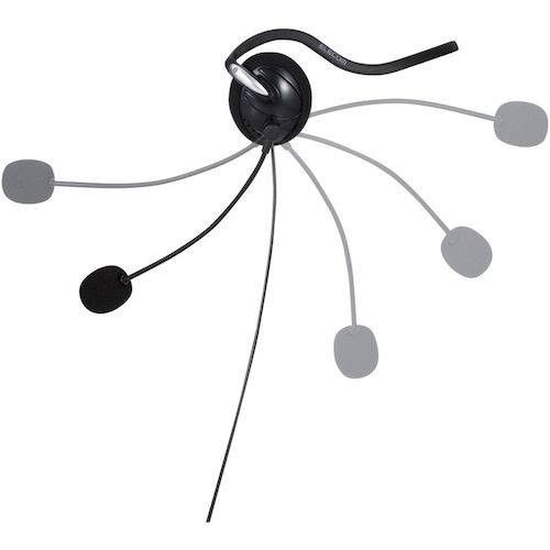 エレコム　有線ヘッドセット　両耳ネックバンド　４極　１．８ｍ　ブラック　HS-NB03STBK　1 個