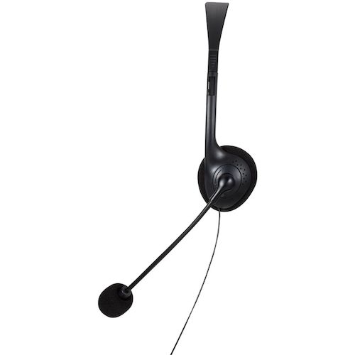 ELECOM Wired Headset, Over-the-Ear, Small, 4-Pole, 1.8m, Black, HS-HP01STBK, 1 pc