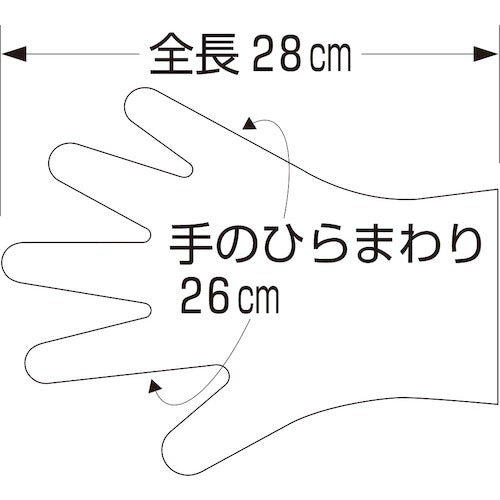 ＳＨＯＷＡ　ポリエチレン使い捨て手袋　ナイスハンドきれいな手つかいきりグローブ　内エンボス５０枚入　Ｍサイズ　NHKTTGPE-M50P　1 袋