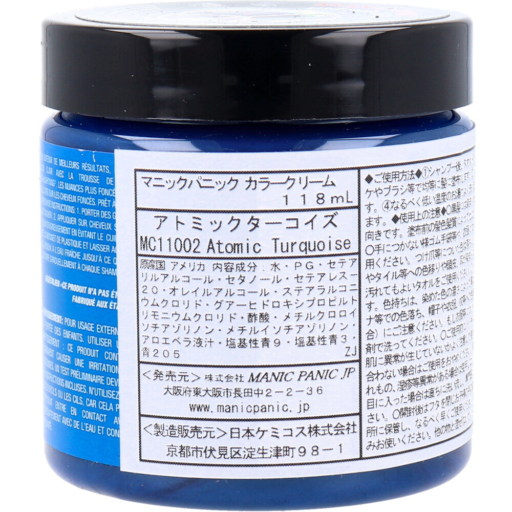 [販売終了]マニックパニック ヘアカラークリーム アトミックターコイズ MC11002 118mL 1 個