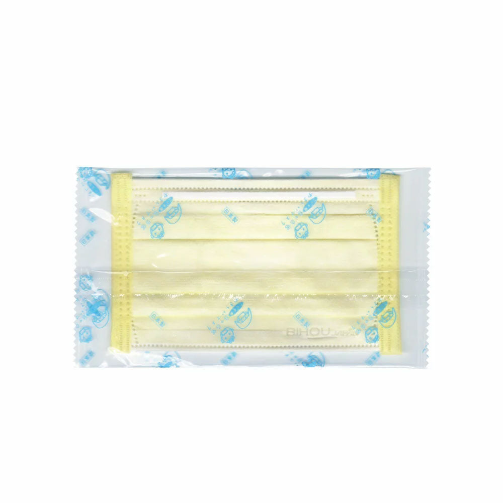 Yellow beige gentle mask for children, individually wrapped, elementary school size, 30 pieces, 1 piece