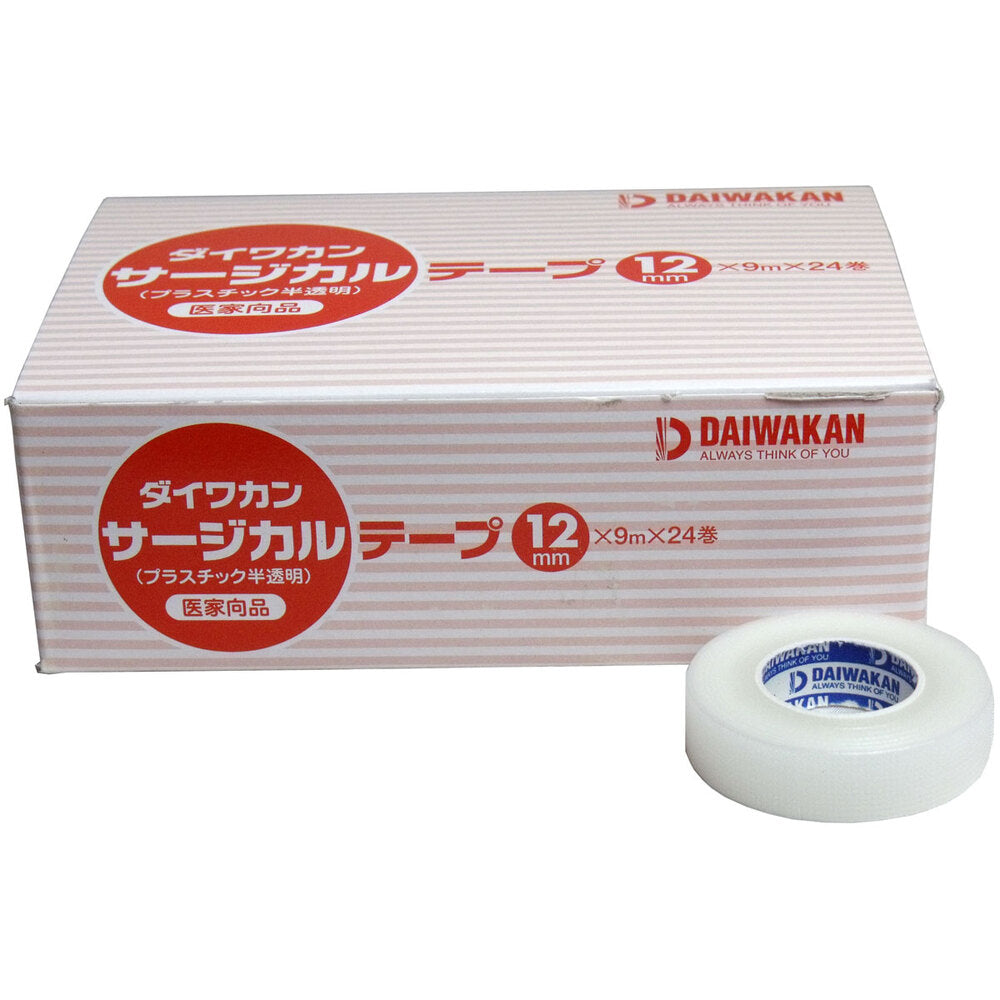 【아울렛】서지컬 테이프 플라스틱 반투명 타입 의사향품 12mm×9m×24권 1개