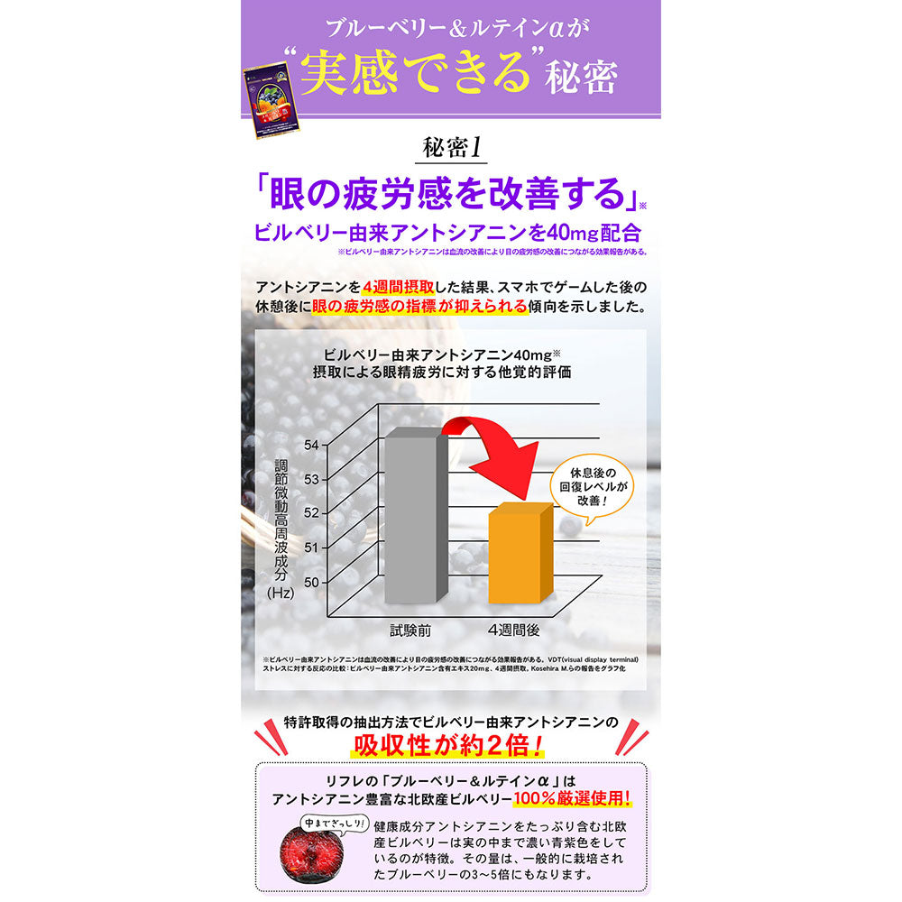 ※[販売終了]リフレ ブルーベリー＆ルテインα 31粒入 1 個