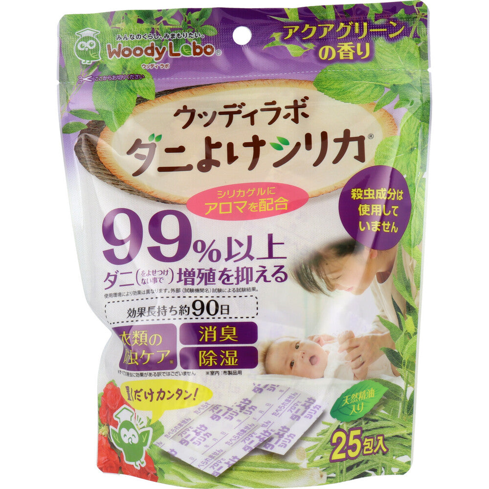 Woody Lab Anti-Mite Silica Aqua Green Scent 25 Packs 1 pc