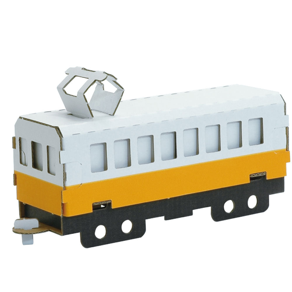 hacomo 乗り物シリーズ 電車(黄) ダンボール工作キット 1 個