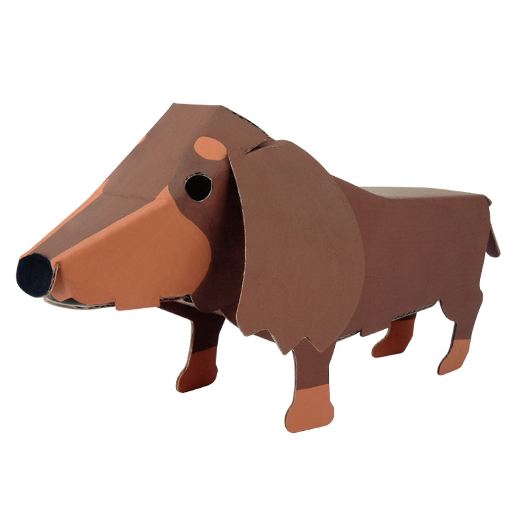 hacomo kids 動物シリーズ ダックスフント ダンボール工作キット 1 個