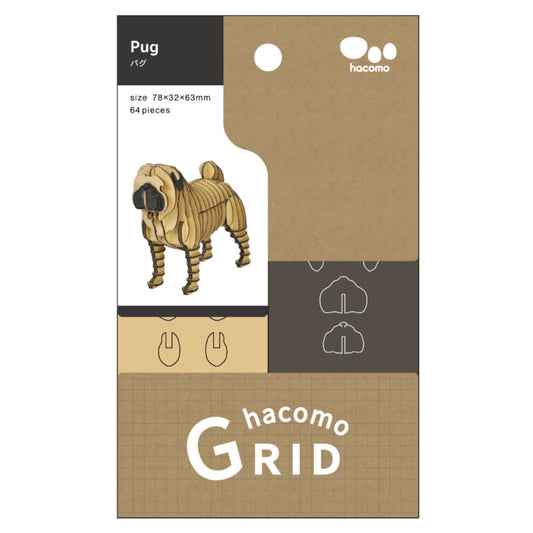 【アウトレット】hacomo GRID パグ ダンボール工作キット 1 個