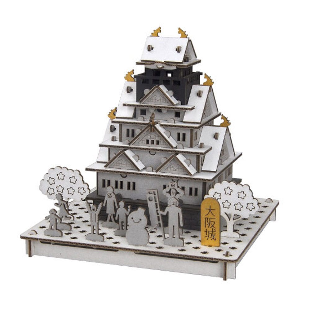[Outlet] hacomo PUSUPUSU Osaka Castle (Winter) Cardboard Craft Kit 1 piece