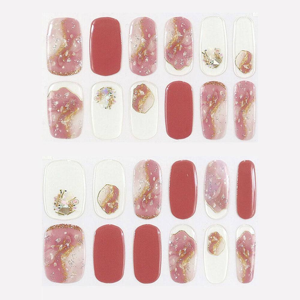 [Outlet] LYSD'OR Semi-Cure Gel Nails for Hand Nails Marie Bonbon 24 Sheets 1 Piece