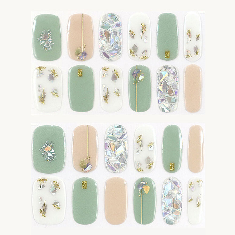 [Outlet] LYSD'OR Semi-Cure Gel Nails for Hand Nails Jeanne Orleans 24 Sheets 1 Piece