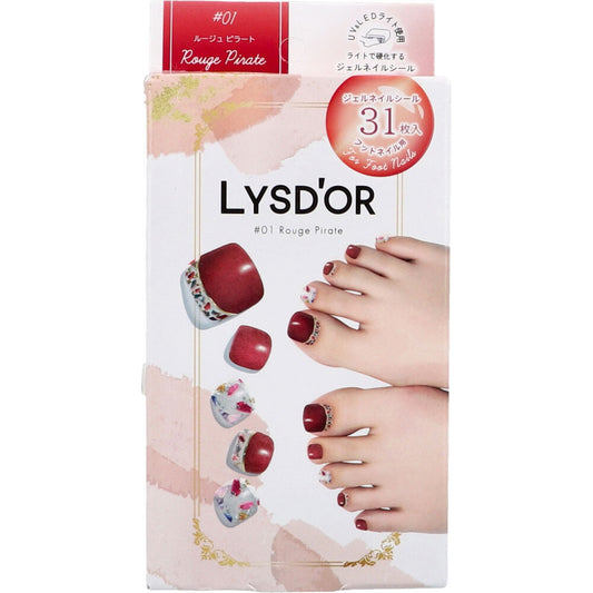 【아울렛】LYSD'OR 리스돌 세미큐어 젤 네일 풋 네일용 루즈 필라토 31장입 1개