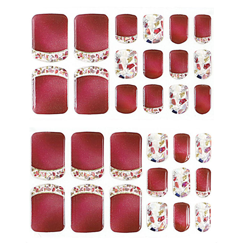 【아울렛】LYSD'OR 리스돌 세미큐어 젤 네일 풋 네일용 루즈 필라토 31장입 1개