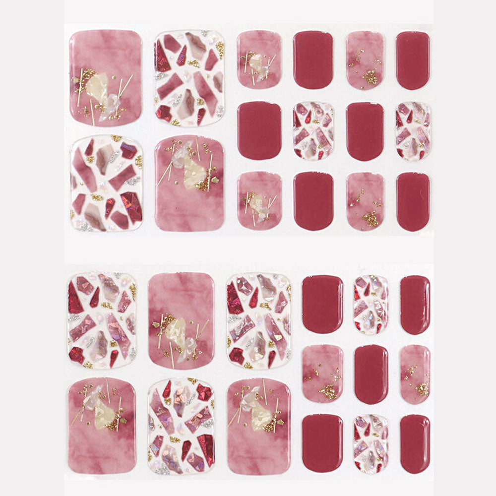 [Outlet] LYSD'OR Semi-Cure Gel Nails for Foot Nails Moulin Rouge 31 Sheets 1 Piece