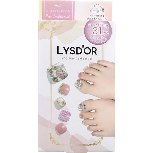 【아울렛】LYSD'OR 리스돌 세미큐어 젤 네일 풋 네일용 로즈 콘피단시엘 31장입 1개