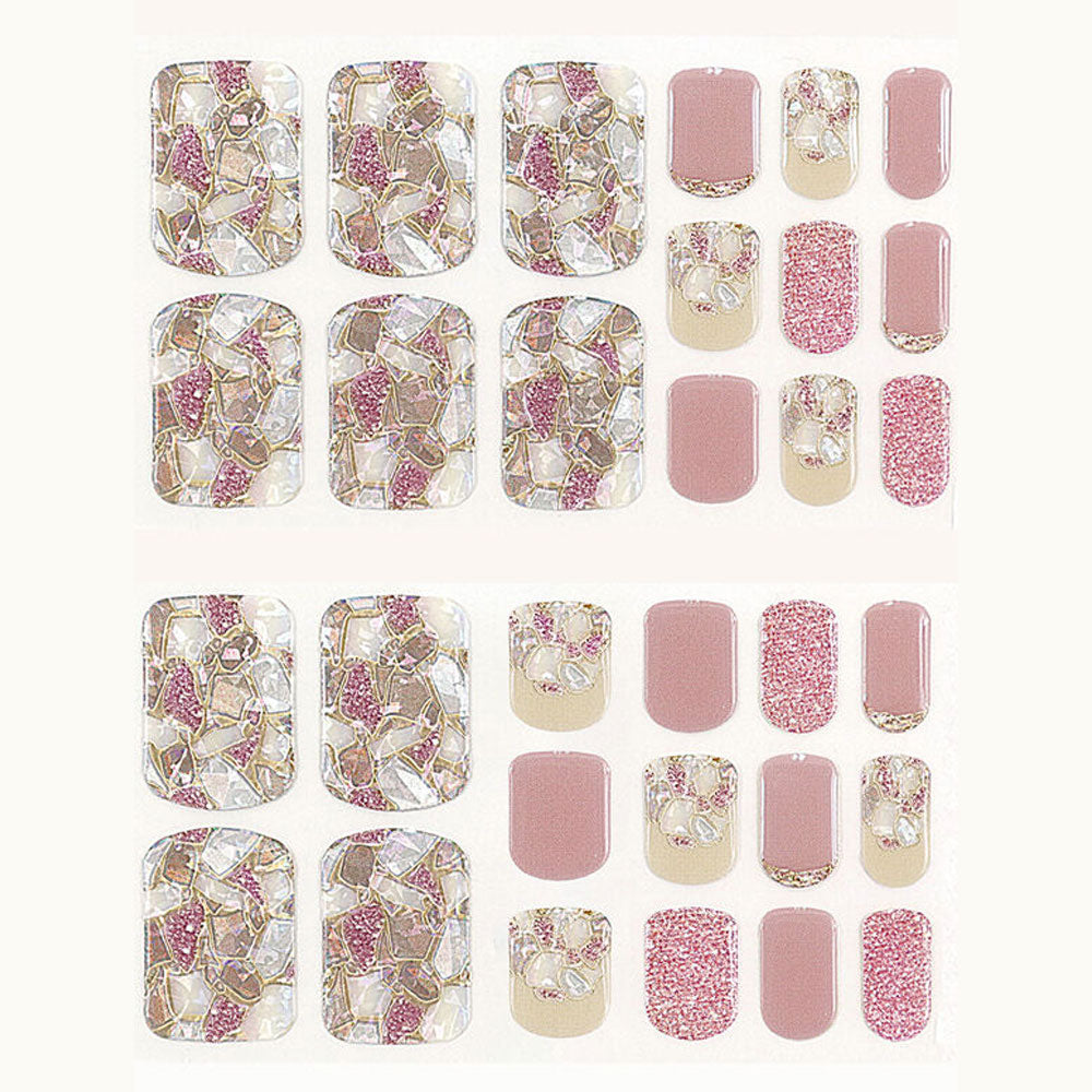 [Outlet] LYSD'OR Semi-Cure Gel Nails for Foot Nails Rose Confidantiel 31 Sheets 1 Piece