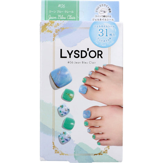 【아울렛】LYSD'OR 리스돌 세미큐어 젤 네일 풋 네일용 진 블루 클레르 31장입 1개