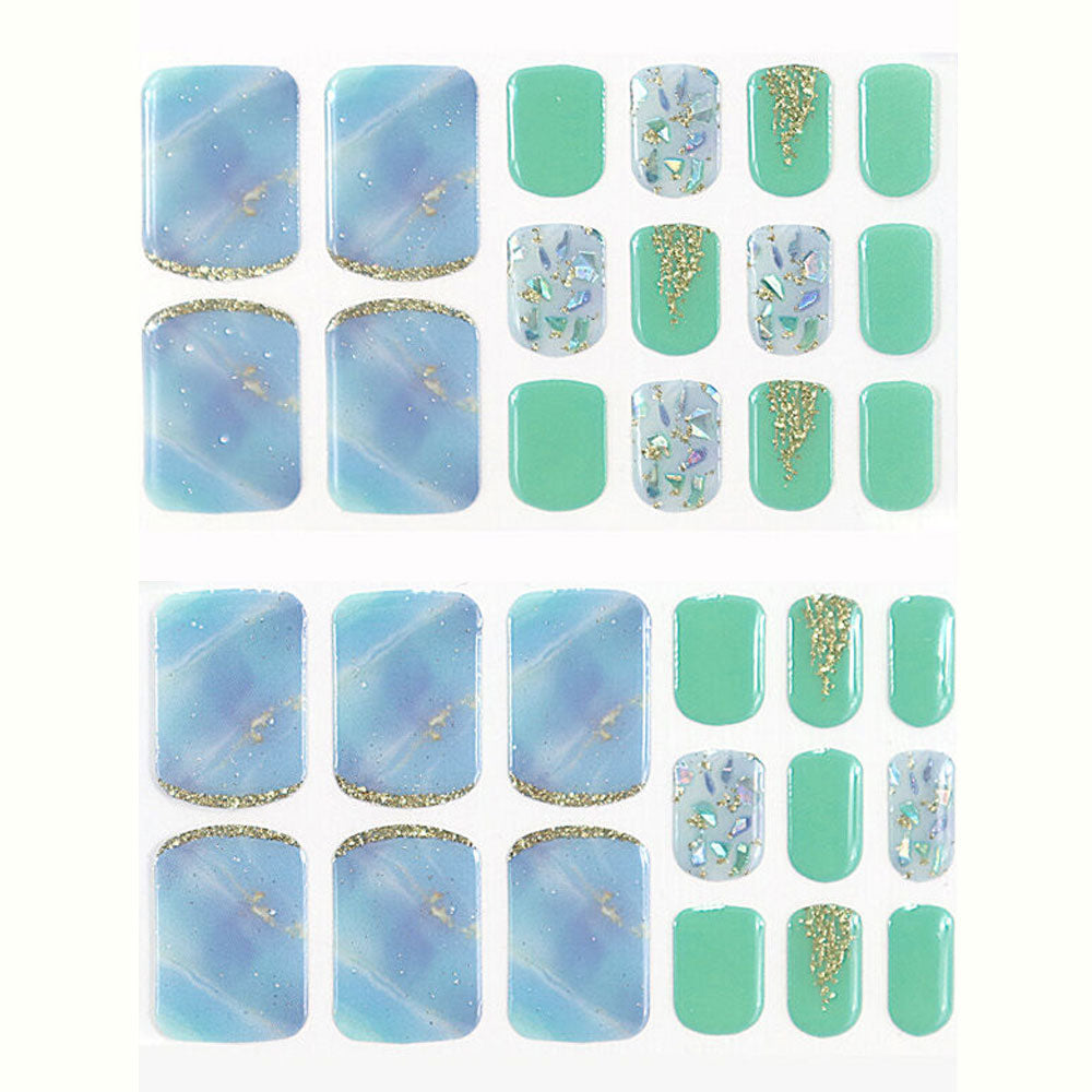 【아울렛】LYSD'OR 리스돌 세미큐어 젤 네일 풋 네일용 진 블루 클레르 31장입 1개