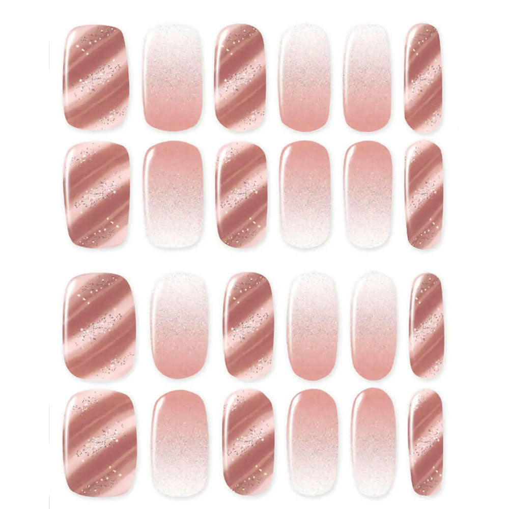 [Outlet] LYSD'OR Semi-Cure Gel Nails for Hand Nails, Brownie Marble, 24 Sheets, 1 Piece