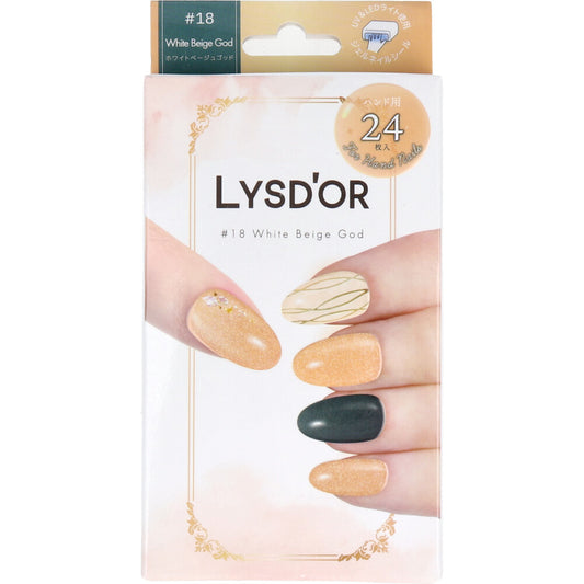 【아울렛】LYSD'OR 리스돌 세미큐어 젤 네일 핸드 네일용 화이트 베이지 갓 24장입 1개