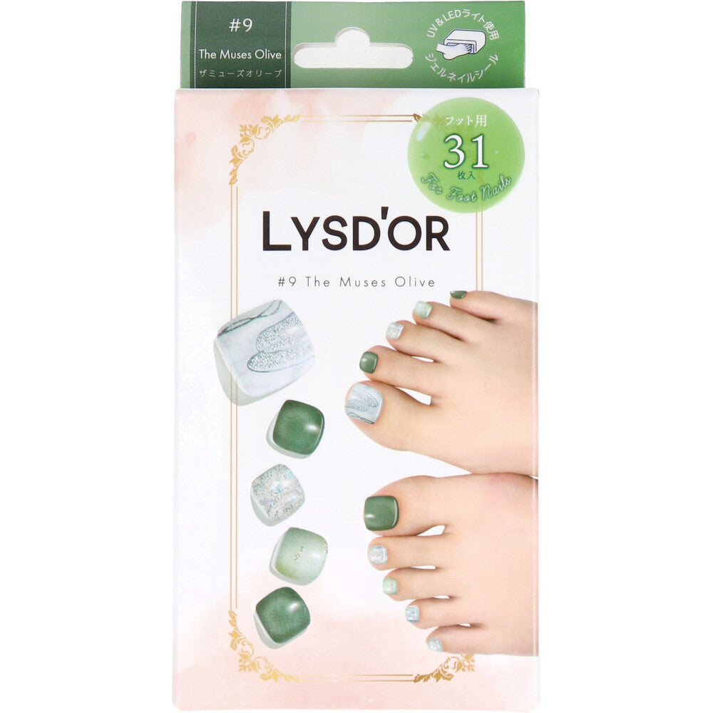 【아울렛】LYSD'OR 리스돌 세미큐어 젤 네일 풋 네일용 더 뮤즈 올리브 31장입 1개