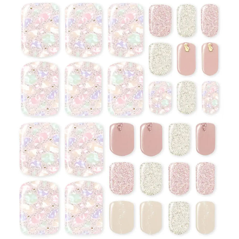 [Outlet] LYSD'OR Semi-Cure Gel Nails for Foot Nails Fairy Powder Glow 31 Sheets 1 Piece